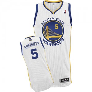 Golden State Warriors Marreese Speights #5 Home Authentic Maillot d'équipe de NBA - Blanc pour Homme