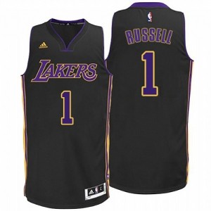 Maillot Authentic Los Angeles Lakers NBA Hollywood Nights Noir - #1 D'Angelo Russell - Homme