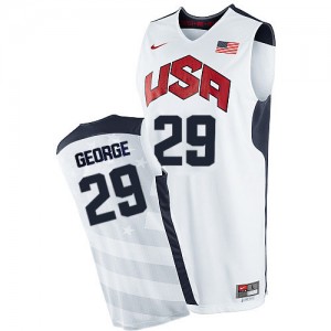Maillot NBA Blanc Paul George #29 Team USA 2012 Olympics Authentic Homme Nike