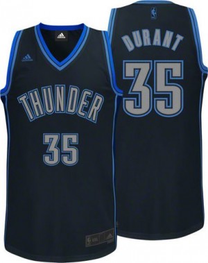 Maillot Swingman Oklahoma City Thunder NBA Graystone Fashion Noir - #35 Kevin Durant - Homme