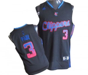 Maillot NBA Noir Chris Paul #3 Los Angeles Clippers Vibe Swingman Homme Adidas