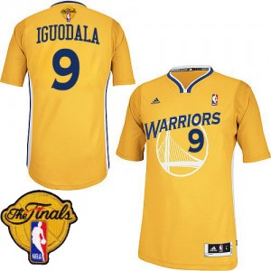 Maillot NBA Or Andre Iguodala #9 Golden State Warriors Alternate 2015 The Finals Patch Swingman Homme Adidas