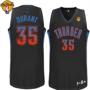 Maillot Authentic Oklahoma City Thunder NBA Vibe Finals Patch Noir - #35 Kevin Durant - Homme