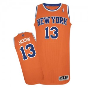 Maillot NBA New York Knicks #13 Mark Jackson Orange Adidas Authentic Alternate - Homme