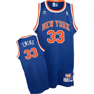 Maillot NBA Bleu royal Patrick Ewing #33 New York Knicks Throwback Swingman Homme Adidas
