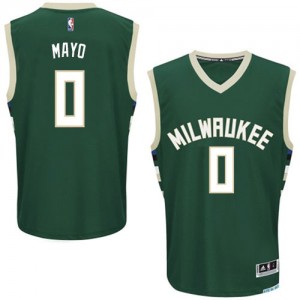 Maillot NBA Authentic O.J. Mayo #0 Milwaukee Bucks Road Vert - Homme