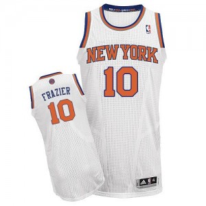 Maillot Authentic New York Knicks NBA Home Blanc - #10 Walt Frazier - Homme