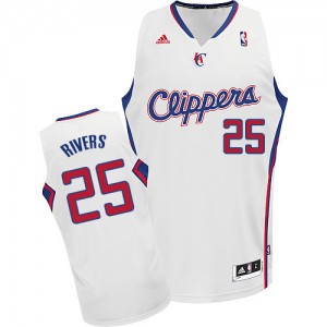 Maillot NBA Blanc Austin Rivers #25 Los Angeles Clippers Home Swingman Homme Adidas