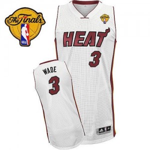 Maillot Adidas Blanc Home Finals Patch Authentic Miami Heat - Dwyane Wade #3 - Homme