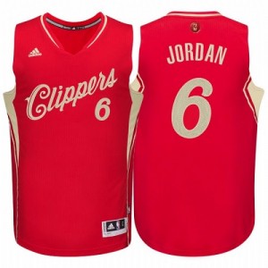 Maillot NBA Rouge DeAndre Jordan #6 Los Angeles Clippers 2015-16 Christmas Day Swingman Homme Adidas