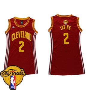 Maillot NBA Authentic Kyrie Irving #2 Cleveland Cavaliers Dress 2015 The Finals Patch Vin Rouge - Femme