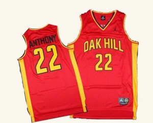 New York Knicks Carmelo Anthony #22 Oak Hill Academy High School Authentic Maillot d'équipe de NBA - Rouge pour Homme