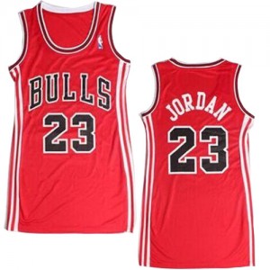 Chicago Bulls Michael Jordan #23 Dress Swingman Maillot d'équipe de NBA - Rouge pour Femme