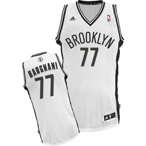 Maillot NBA Blanc Andrea Bargnani #77 Brooklyn Nets Home Swingman Homme Adidas