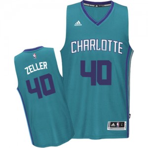 Charlotte Hornets Cody Zeller #40 Road Authentic Maillot d'équipe de NBA - Bleu clair pour Homme