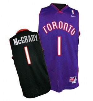 Toronto Raptors #1 Nike Throwback Noir / Violet Swingman Maillot d'équipe de NBA Prix d'usine - Tracy Mcgrady pour Homme