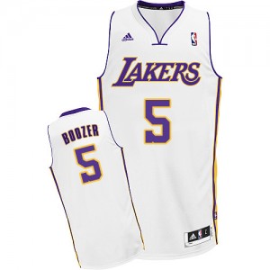Maillot NBA Blanc Carlos Boozer #5 Los Angeles Lakers Alternate Swingman Homme Adidas