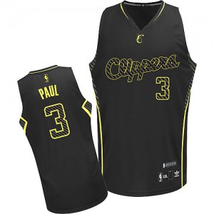 Los Angeles Clippers #3 Adidas Electricity Fashion Noir Authentic Maillot d'équipe de NBA en ligne - Chris Paul pour Homme
