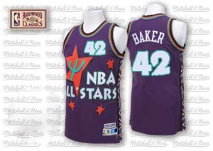 Milwaukee Bucks Vin Baker #42 Throwback 1995 All Star Authentic Maillot d'équipe de NBA - Violet pour Homme