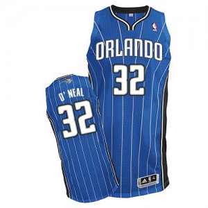 Maillot NBA Orlando Magic #32 Shaquille O'Neal Bleu royal Adidas Authentic Road - Enfants