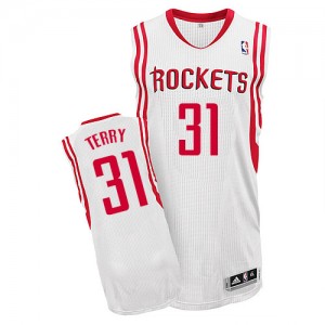 Maillot NBA Blanc Jason Terry #31 Houston Rockets Home Authentic Homme Adidas