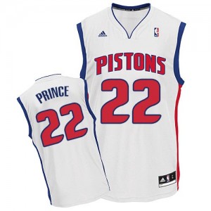 Maillot NBA Blanc Tayshaun Prince #22 Detroit Pistons Home Swingman Homme Adidas