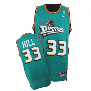 Maillot NBA Vert Grant Hill #33 Detroit Pistons Throwback Authentic Homme Nike