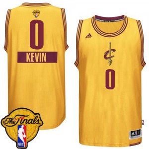Maillot NBA Cleveland Cavaliers #0 Kevin Love Or Adidas Authentic 2014-15 Christmas Day 2015 The Finals Patch - Homme