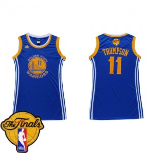 Golden State Warriors #11 Adidas Dress 2015 The Finals Patch Bleu Authentic Maillot d'équipe de NBA en ligne pas chers - Klay Thompson pour Femme