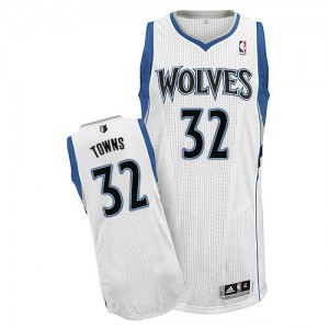 Minnesota Timberwolves #32 Adidas Home Blanc Authentic Maillot d'équipe de NBA Soldes discount - Karl-Anthony Towns pour Homme
