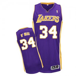 Los Angeles Lakers Shaquille O'Neal #34 Road Authentic Maillot d'équipe de NBA - Violet pour Homme