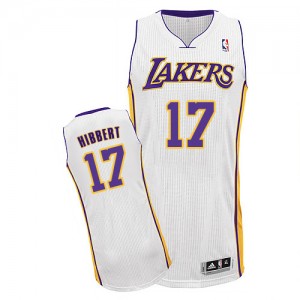 Maillot NBA Blanc Roy Hibbert #17 Los Angeles Lakers Alternate Authentic Homme Adidas