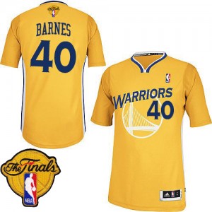 Maillot NBA Or Harrison Barnes #40 Golden State Warriors Alternate 2015 The Finals Patch Authentic Homme Adidas