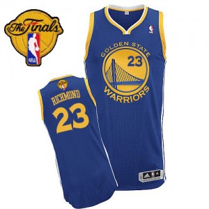Maillot NBA Bleu royal Mitch Richmond #23 Golden State Warriors Road 2015 The Finals Patch Authentic Homme Adidas