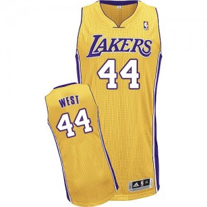 Los Angeles Lakers Jerry West #44 Home Authentic Maillot d'équipe de NBA - Or pour Homme