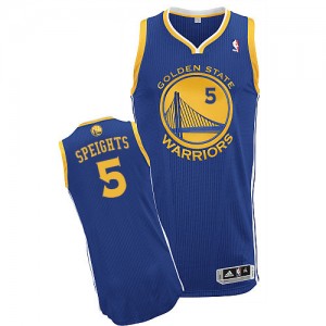 Maillot NBA Bleu royal Marreese Speights #5 Golden State Warriors Road Authentic Homme Adidas