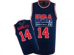 Maillot NBA Team USA #14 Charles Barkley Bleu marin Nike Swingman 2012 Olympic Retro - Homme