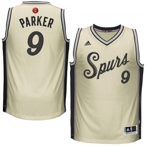 Maillot NBA San Antonio Spurs #9 Tony Parker Crème Adidas Swingman 2015-16 Christmas Day - Homme