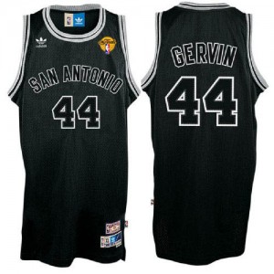 San Antonio Spurs George Gervin #44 Shadow Throwback Finals Patch Swingman Maillot d'équipe de NBA - Noir pour Homme