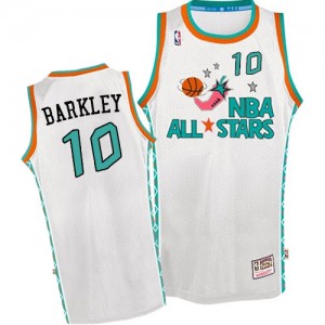 Phoenix Suns Mitchell and Ness Charles Barkley #10 Throwback 1996 All Star Swingman Maillot d'équipe de NBA - Blanc pour Homme