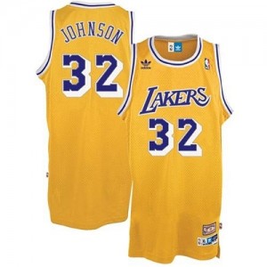 Maillot Authentic Los Angeles Lakers NBA Throwback Or - #32 Magic Johnson - Enfants