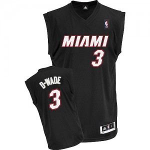 Maillot Authentic Miami Heat NBA D-WADE Nickname Noir - #3 Dwyane Wade - Homme