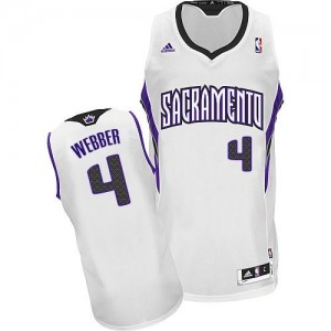 Maillot NBA Sacramento Kings #4 Chris Webber Blanc Adidas Swingman Home - Homme