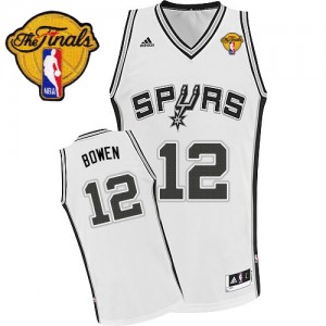 Maillot NBA Blanc Bruce Bowen #12 San Antonio Spurs Home Finals Patch Swingman Homme Adidas
