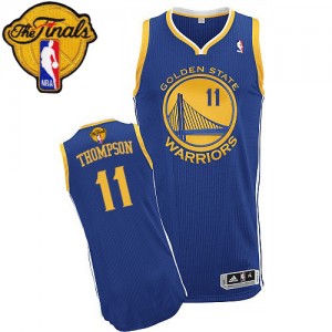 Maillot Adidas Bleu royal Road 2015 The Finals Patch Authentic Golden State Warriors - Klay Thompson #11 - Femme