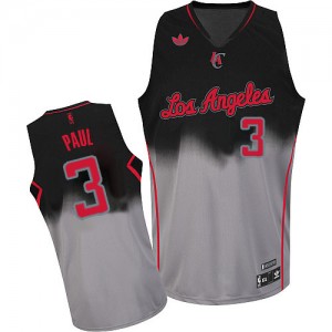 Los Angeles Clippers #3 Adidas Fadeaway Fashion Gris noir Swingman Maillot d'équipe de NBA sortie magasin - Chris Paul pour Homme