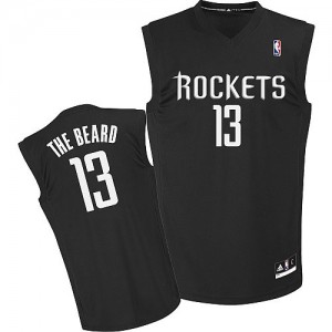 Maillot NBA Houston Rockets #13 James Harden Noir Adidas Authentic The Beard - Homme