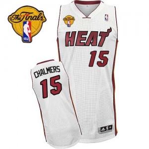 Maillot NBA Miami Heat #15 Mario Chalmer Blanc Adidas Authentic Home Finals Patch - Enfants