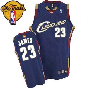 Maillot NBA Authentic LeBron James #23 Cleveland Cavaliers 2015 The Finals Patch Bleu marin - Homme