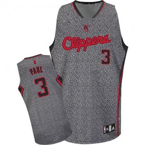 Maillot NBA Los Angeles Clippers #3 Chris Paul Gris Adidas Authentic Static Fashion - Homme